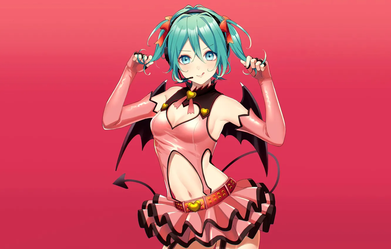 Photo wallpaper girl, sexy, vocaloid, hatsune miku, cleavage, bodysuit, boobs, anime