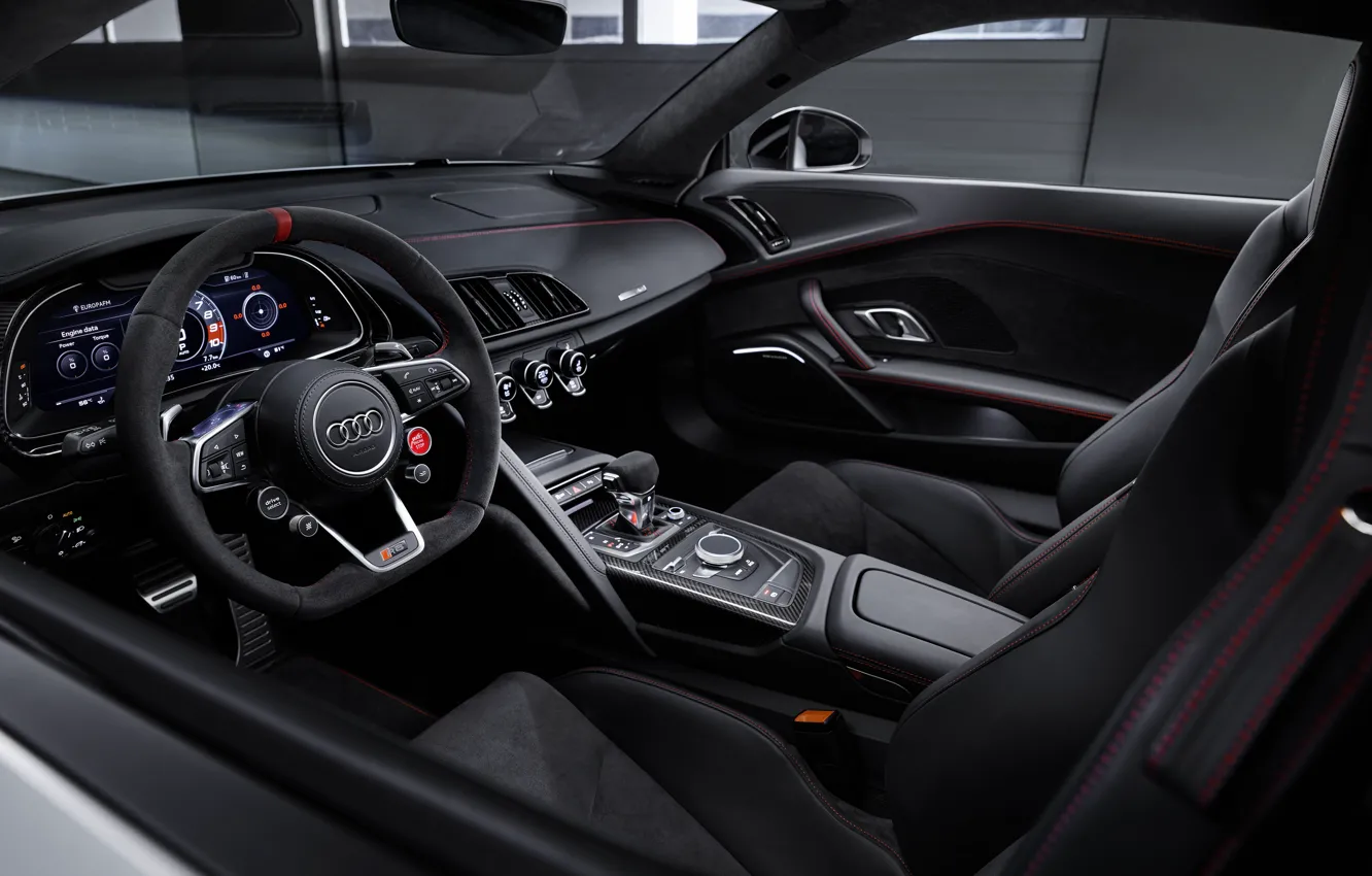 Photo wallpaper Audi, car interior, R8, Audi R8 Coupe V10 GT RWD