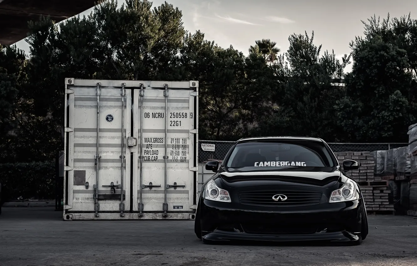 Photo wallpaper black, tuning, Infiniti, black, infiniti, tuning, stance, G35