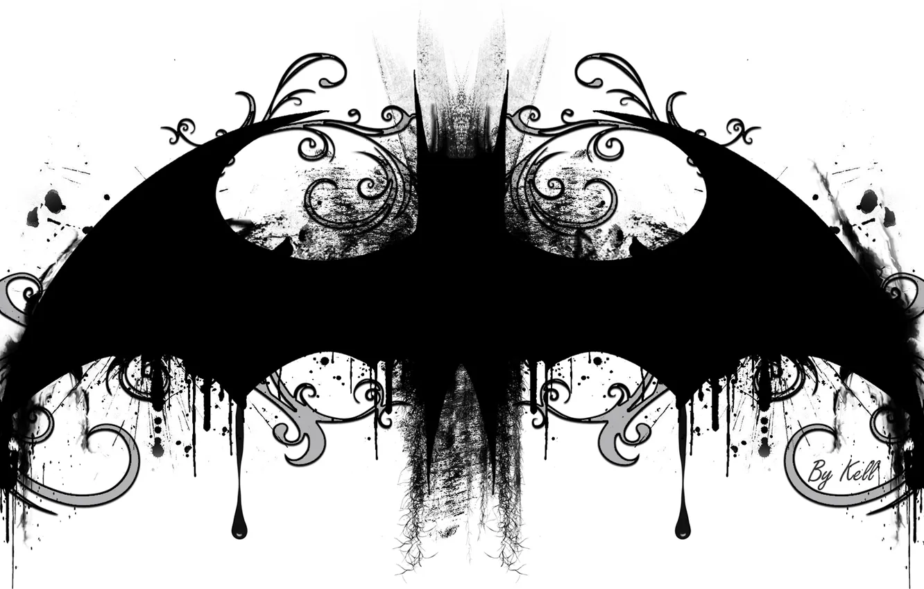 Photo wallpaper batman, figure, logo, mouse, volatile