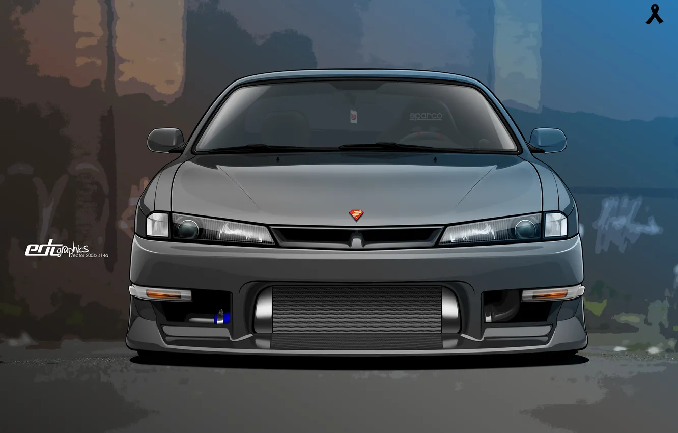 Photo wallpaper vector, Silvia, Nissan, Front, Nissan, 200sx, stock vector, Sylvia