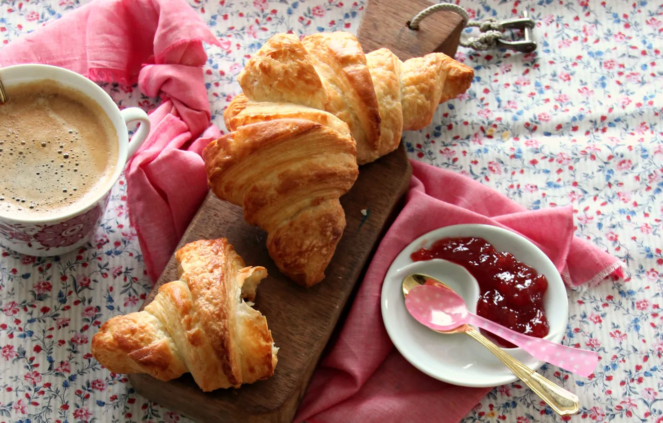 Photo wallpaper coffee, food, Breakfast, Cup, cup, sweet, coffee, growing