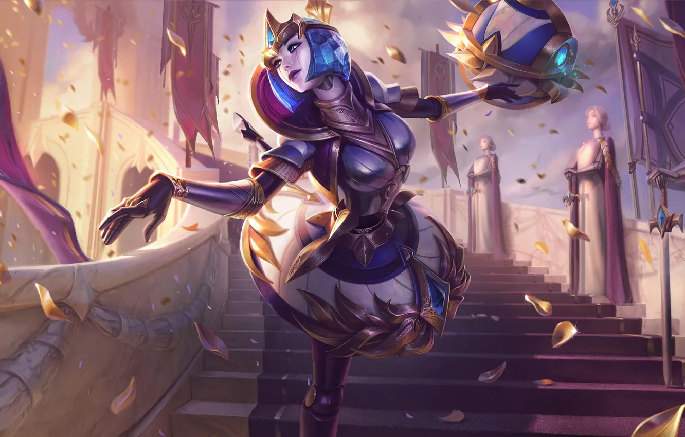 Photo wallpaper pose, stage, armor, game, character, gesture, character, League of Legends