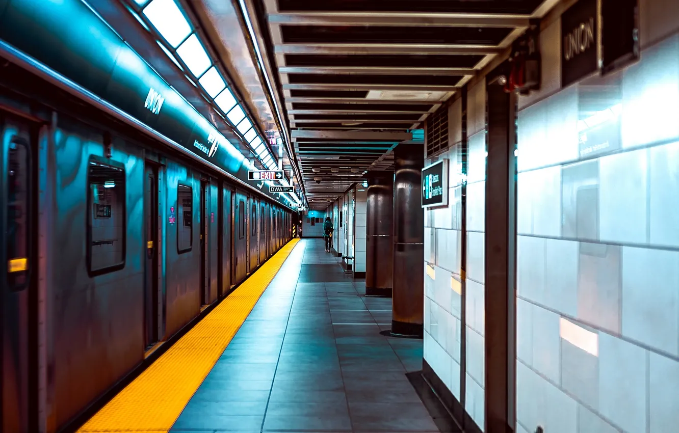 Photo wallpaper metro, train, subway