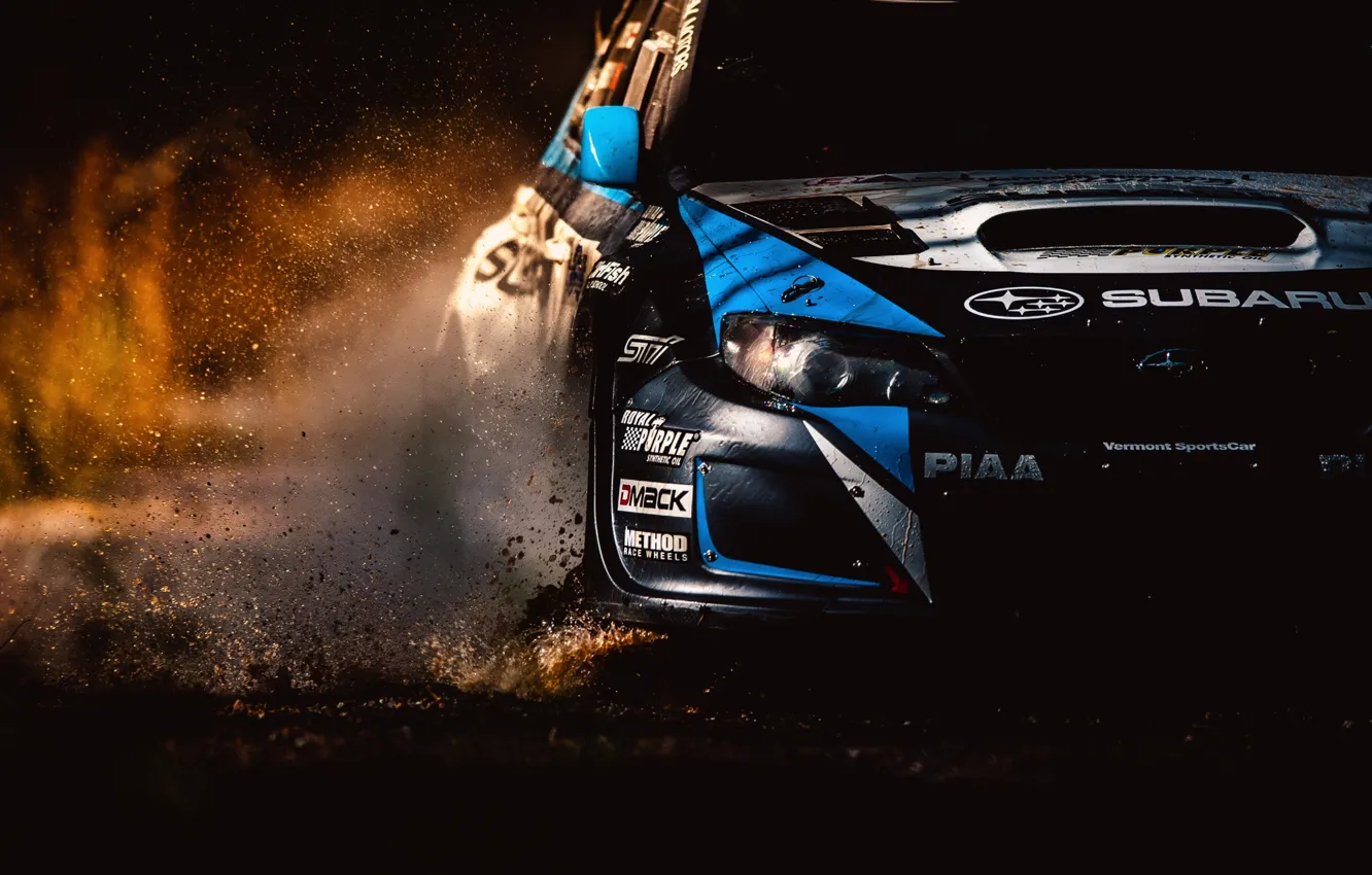 Photo wallpaper machine, Subaru, dirt, STI, Rally America