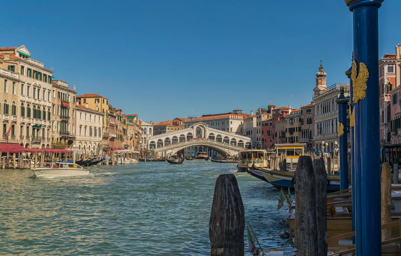 Photo wallpaper home, Italy, Venice, channel, The Rialto Bridge