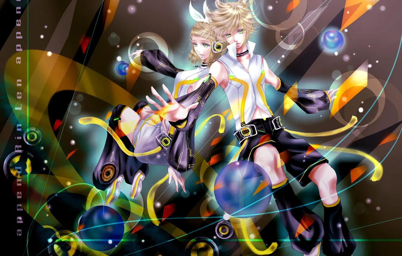 Photo wallpaper vocaloid, two, Vocaloid, Kagamine Len, Kagamine Rin