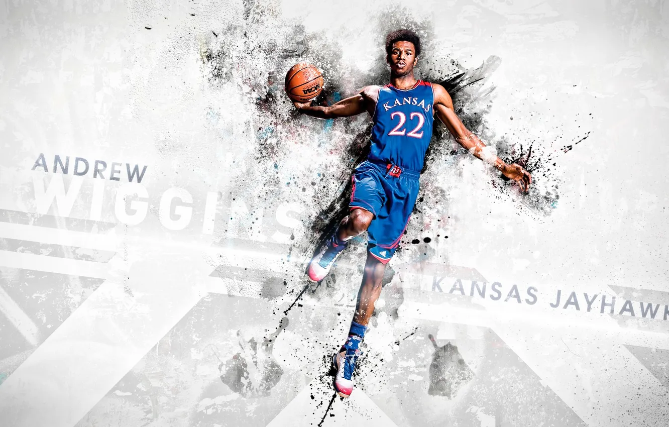 Photo wallpaper basketball, throw, Kansas, NBA draftt, Andrew Wiggins