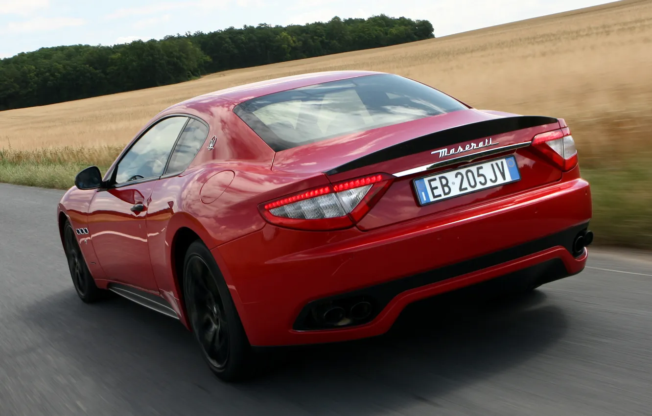 Photo wallpaper machine, red, Maserati, back, GranTurismo S, MC Sport Line