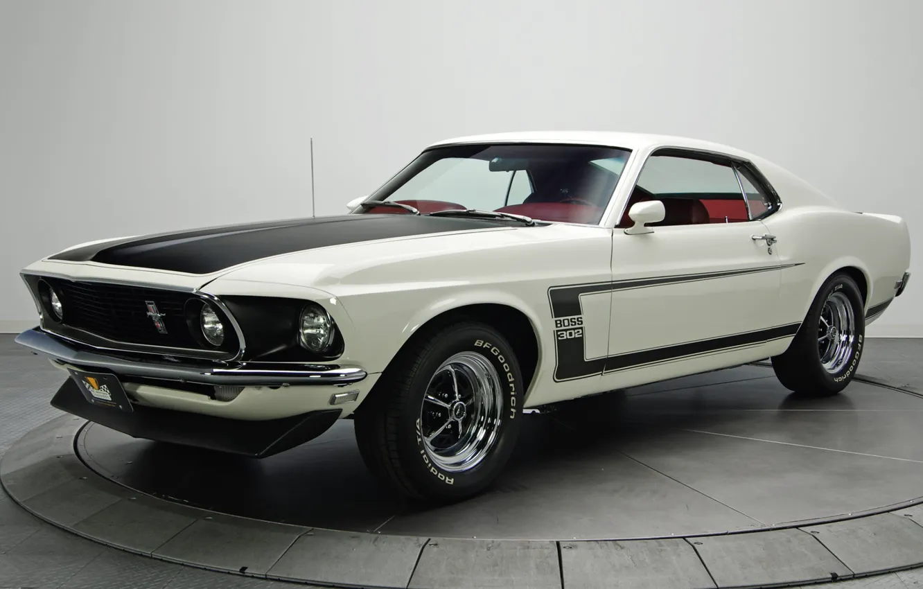 Photo wallpaper 1969, Boss 302, Ford Mustang, muscle classic