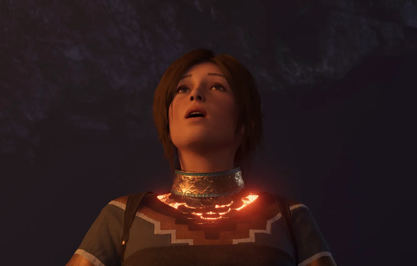 Photo wallpaper night, Lara Croft, Shadow of the Tomb Raider