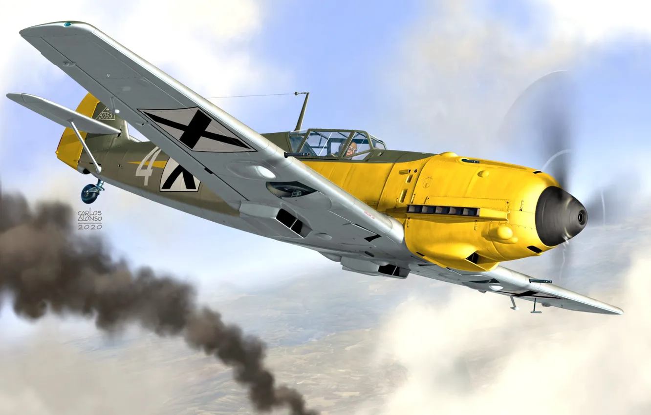 Photo wallpaper Bf 109, Messerschmitt, Bf.109E, Combat aircraft
