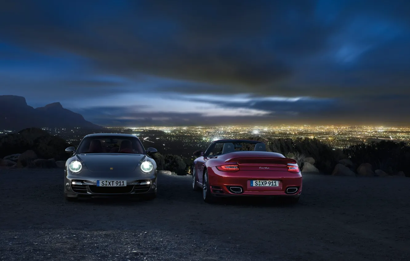 Photo wallpaper night, the city, dark, 911, Porsche, porsche, Porsche, Carrera