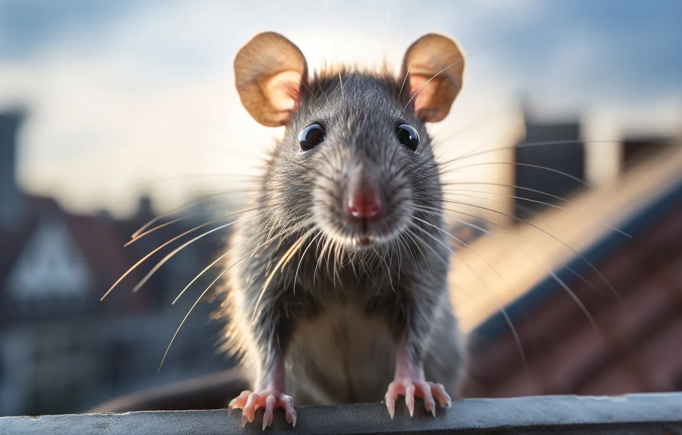 Photo wallpaper cute, rat, living outdoors