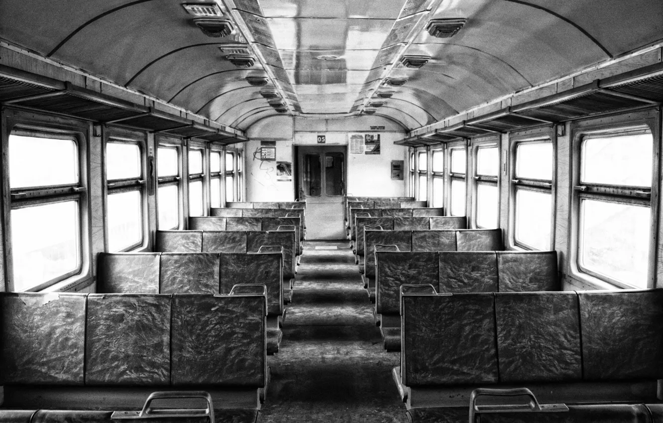 Photo wallpaper train, Train, Black and white, train, industrial, B&W