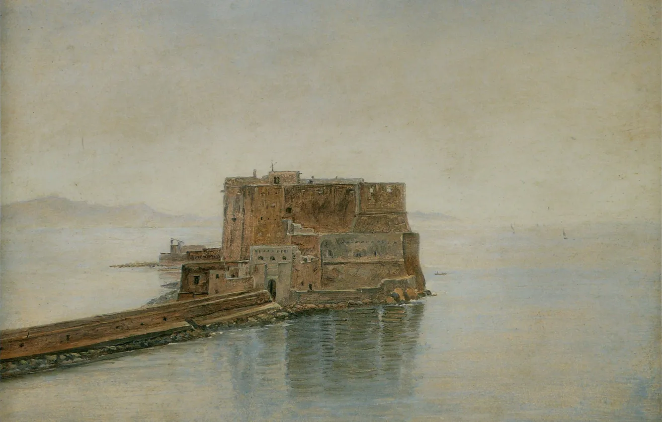 Photo wallpaper 1828, Carl Gustav Carus, Romanticism, Castel Dell'ovo in Naples