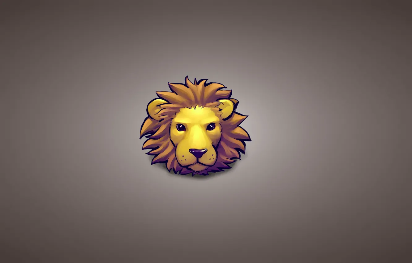 Photo wallpaper animal, minimalism, Leo, head, lion