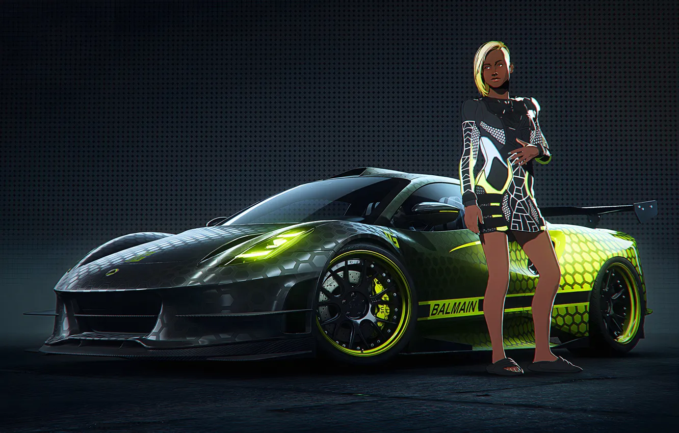 Photo wallpaper Lotus, girl, Need for Speed, nfs, art, Character, Unbound, Lotus Evija