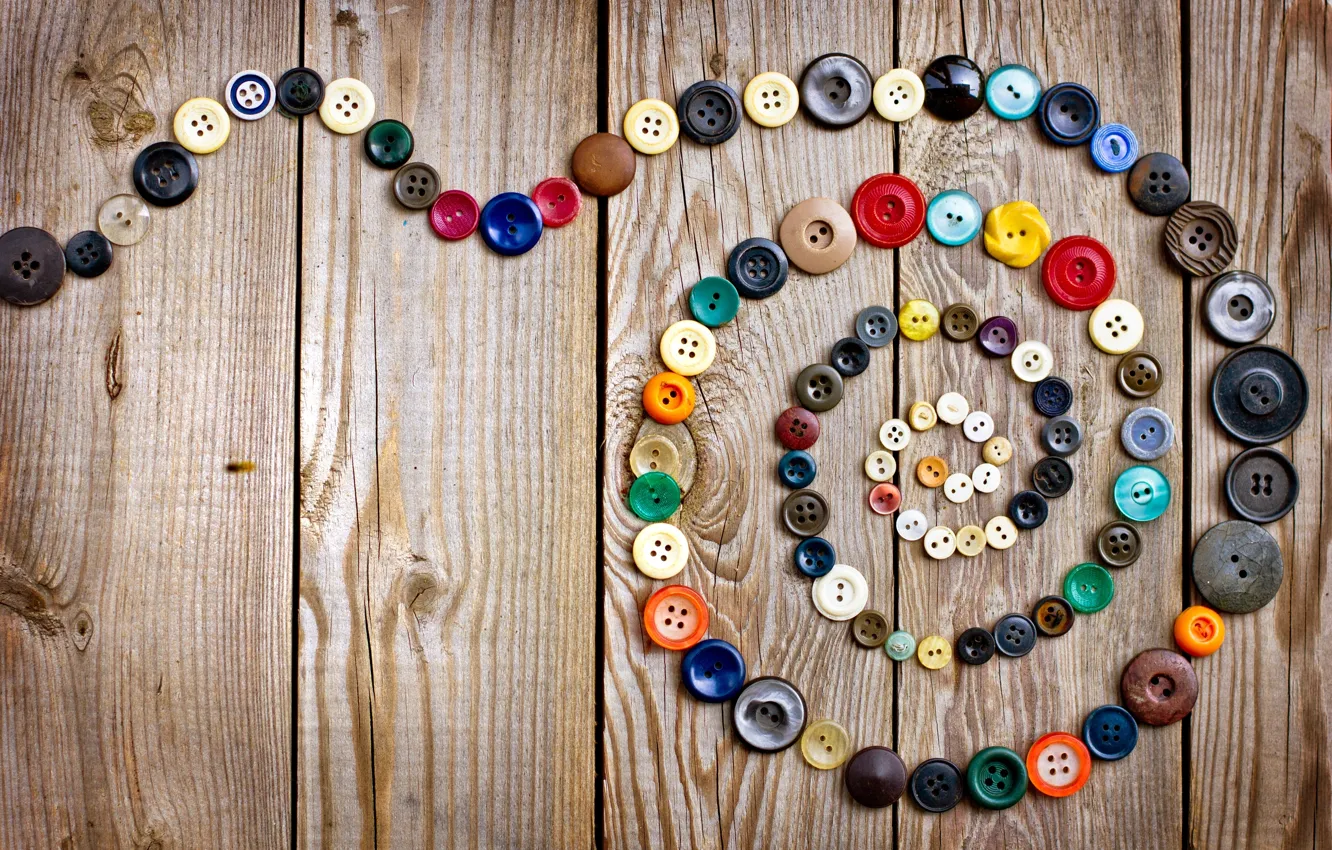 Photo wallpaper table, spiral, buttons