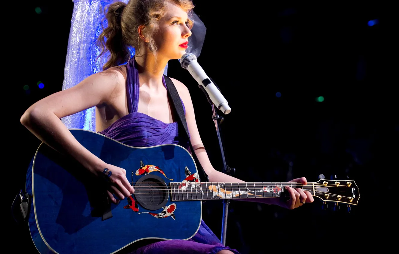 Photo wallpaper guitar, blonde, concert, singer, Taylor Swift, Taylor Alison Swift