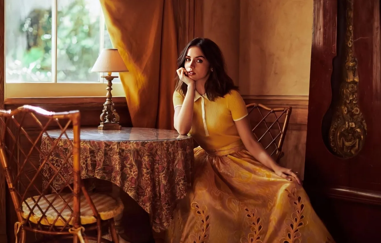 Photo wallpaper dress, woman, young, beautiful, model, actress, Charming, Ana de Armas