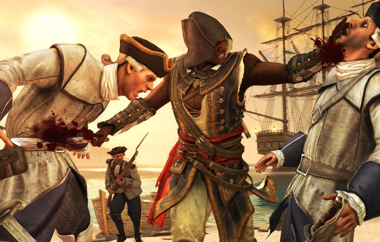 Photo wallpaper pirate, assassin, Black Flag, Assassin’s Creed IV, Cry Freedom, Adewale