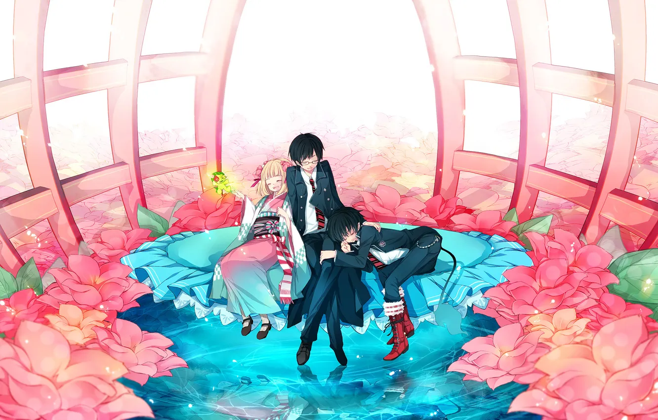 Photo wallpaper Ao no Exorcist, Blue exorcist, Rin, Yukio, blue exorcist, Okumura, semi Moriyama