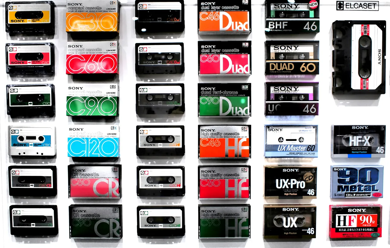 Photo wallpaper sony, collection, cassette tapes