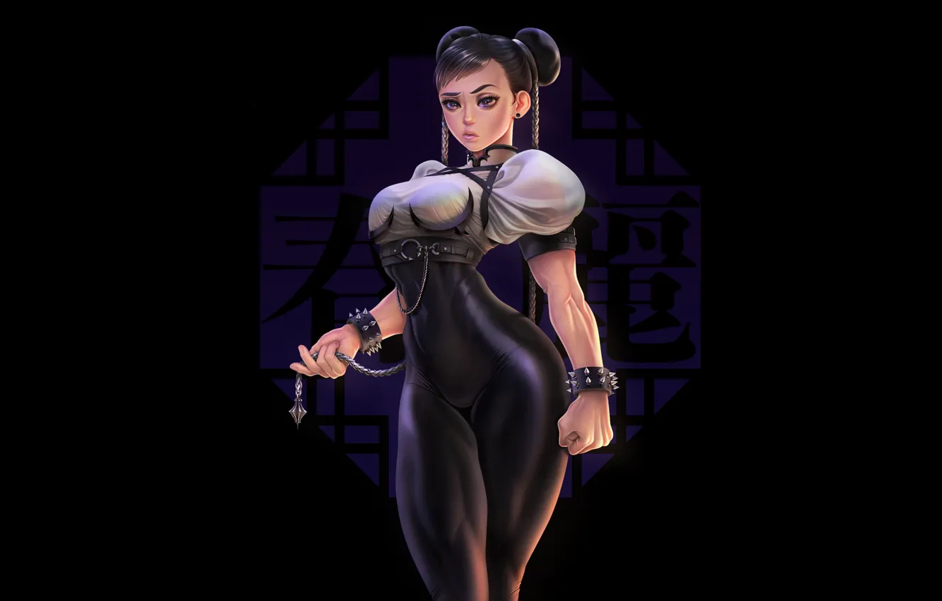 Photo wallpaper Girl, Sexy, Asian, Background, Illustration, Street Fighter, Chun-Li, Minimalism