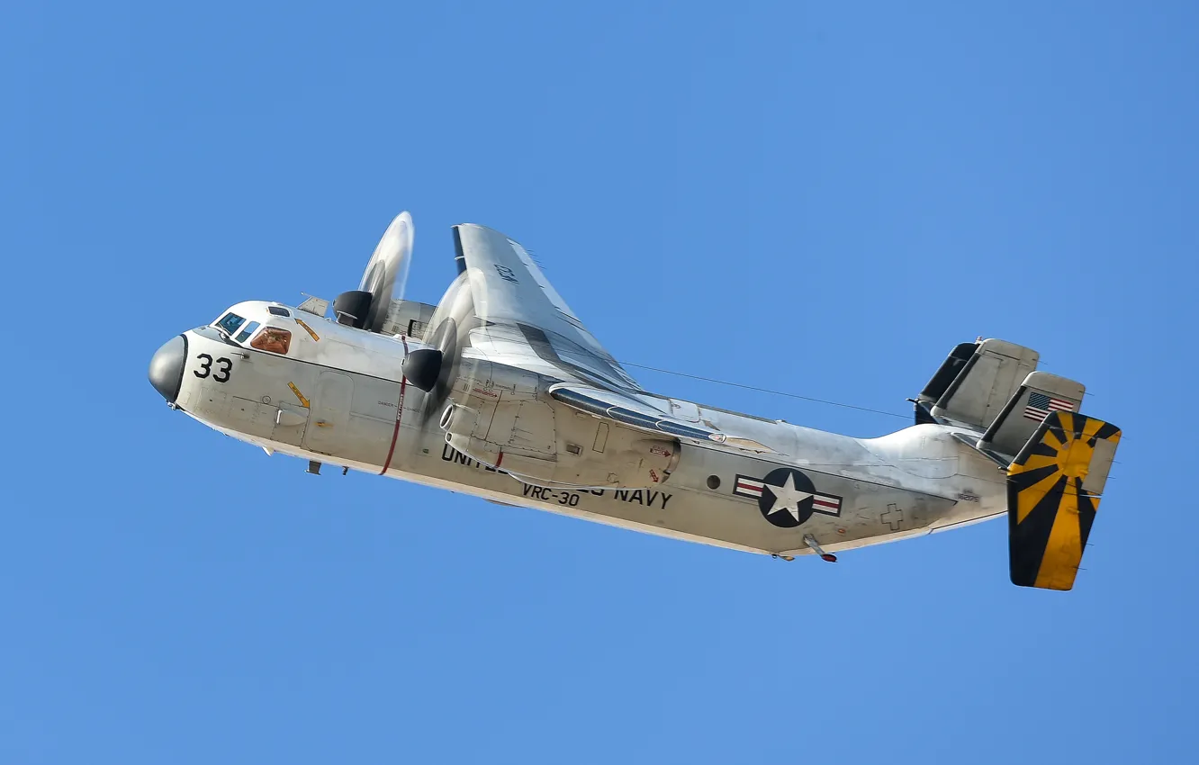 Photo wallpaper the plane, tactical, deck, transport, Grumman C-2