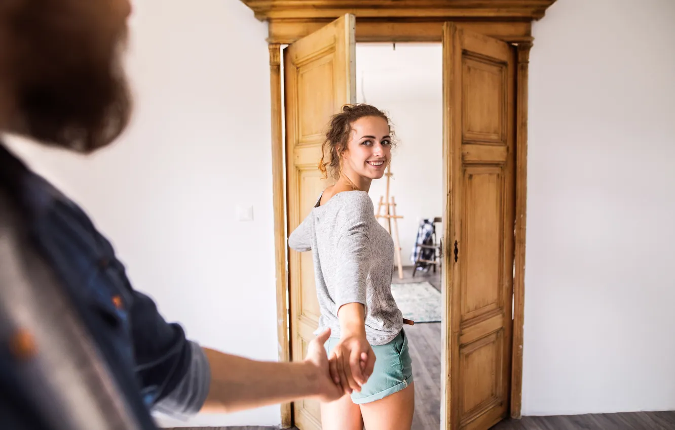 Photo wallpaper couple, room, happiness