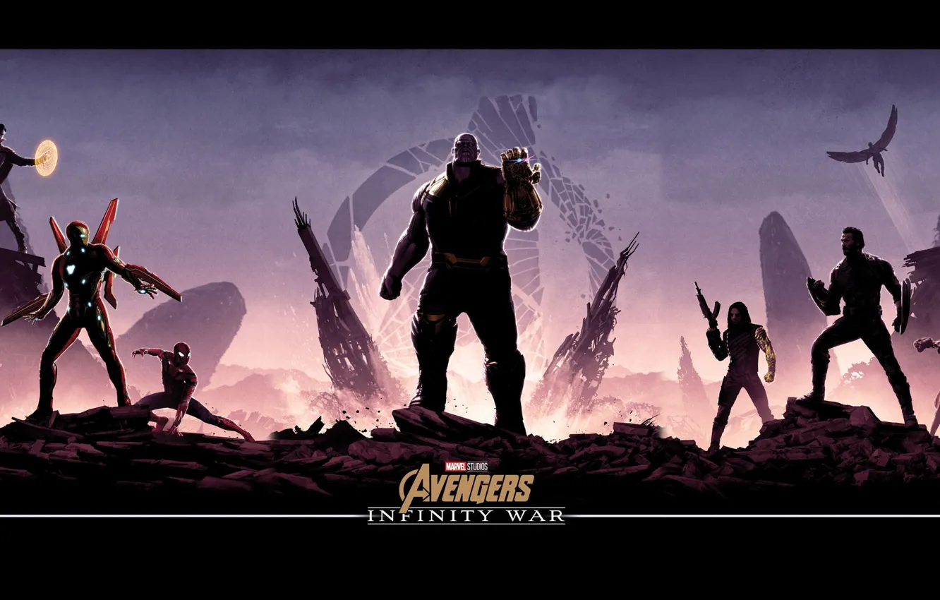 Photo wallpaper fiction, poster, characters, comic, MARVEL, Thanos, Thanos, Avengers: Infinity War