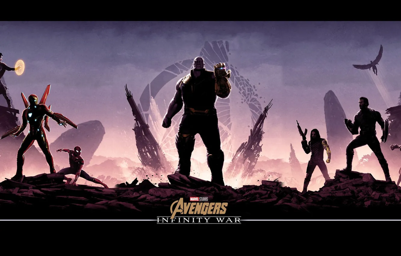 Photo wallpaper fiction, poster, characters, Marvel, comic, Thanos, Thanos, Avengers: Infinity War
