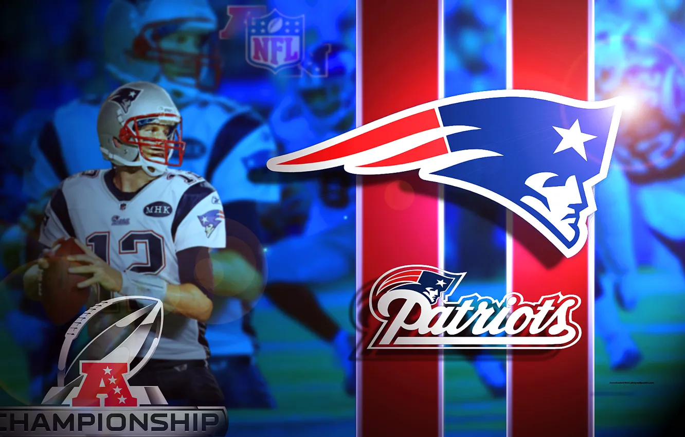 Photo wallpaper American football, patriot, Tom Brady, New England Patriots