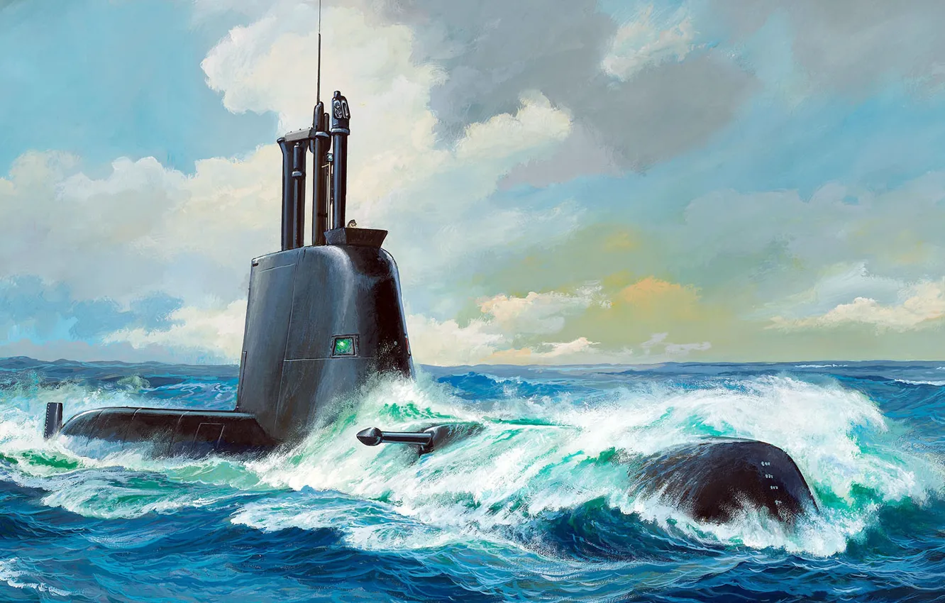 Photo wallpaper diesel-electric German, Submarine Class 21, Howaldtswerke-Deutsche Werft(HDW), The submarine type 214
