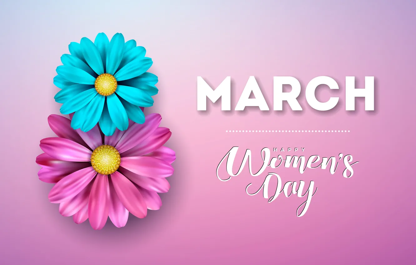 Photo wallpaper flowers, pink background, March 8, pink, flowers, Happy, women's day, Women's Day