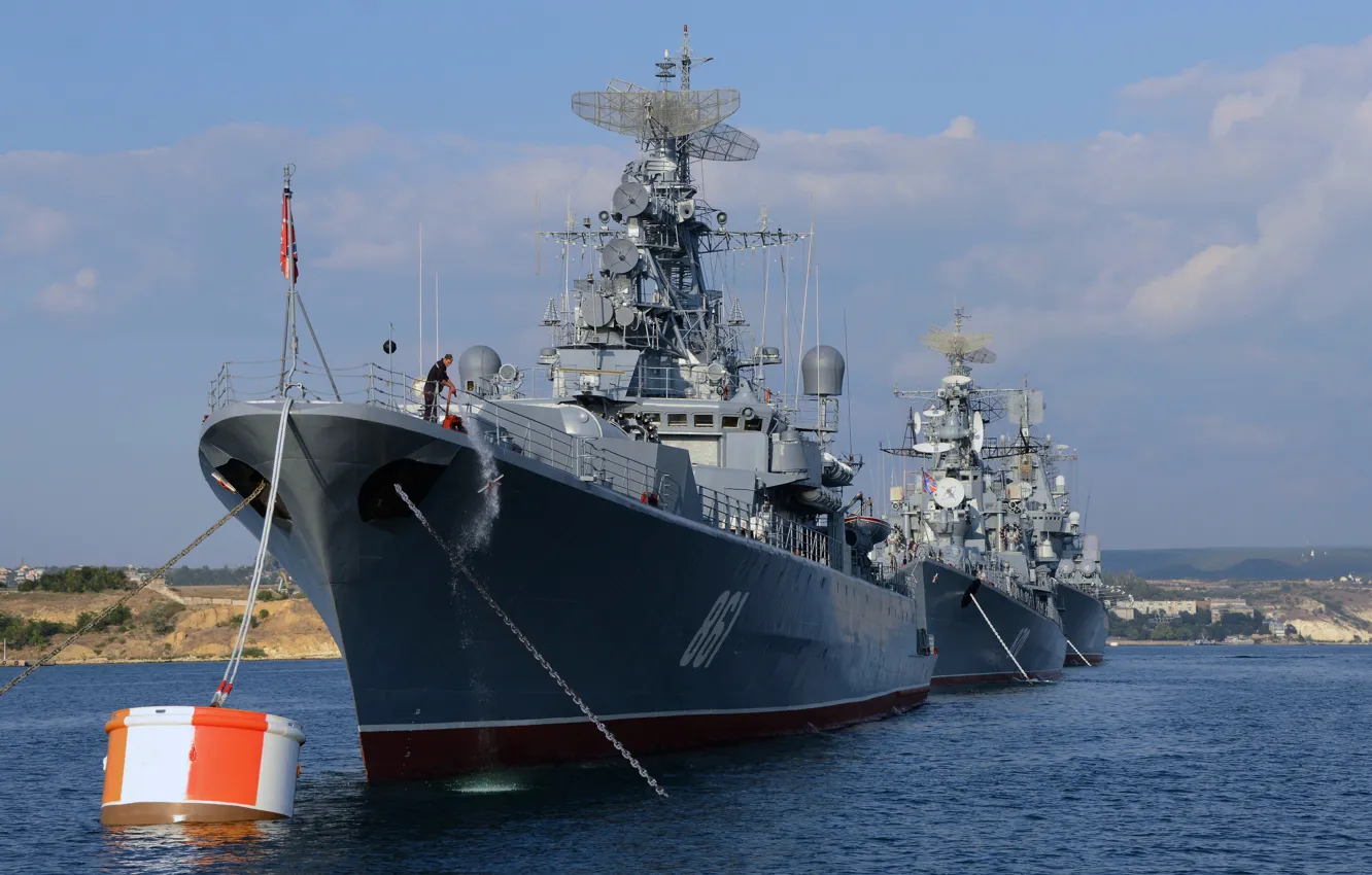 Photo wallpaper ship, Navy, combat, The black sea fleet, on the roads, "Moscow", Sevastopol, "okay"
