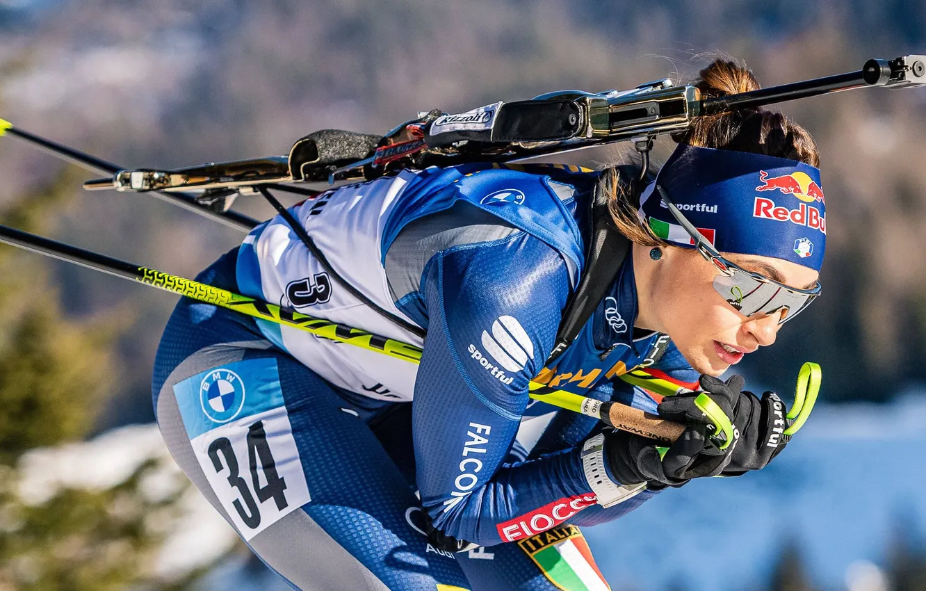 Photo wallpaper Italy, biathlon, Dorothea Wierer