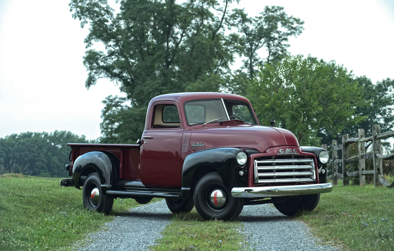 Photo wallpaper 150, pickup, GMC, 1949, the fence, Pickup Truck, GMC 150