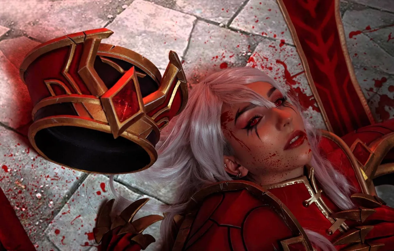 Photo wallpaper floor, Olga Kozhevnikova, outfit, crown, image, blood, girl, cospa