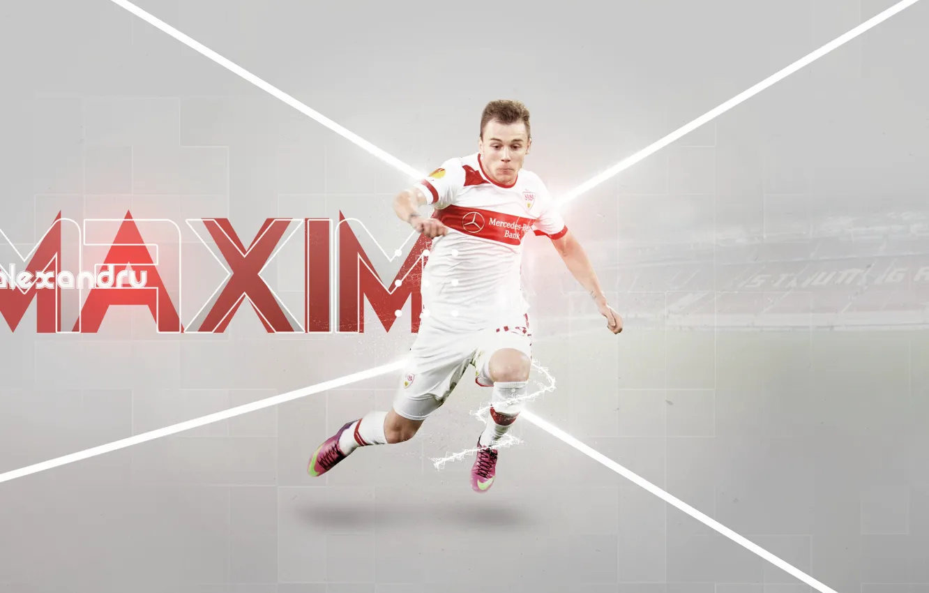 Photo wallpaper wallpaper, stadium, football, player, Sport, Maxim Alexandru, VFB Stuttgart