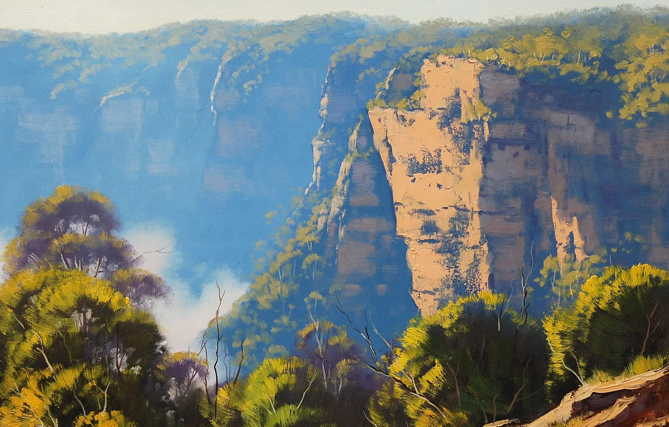 Photo wallpaper ART, FIGURE, ARTSAUS, CLIFF TOP KATOOMBA AUSTRALIA