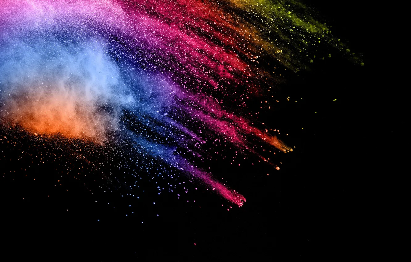 Photo wallpaper color, black background, powder
