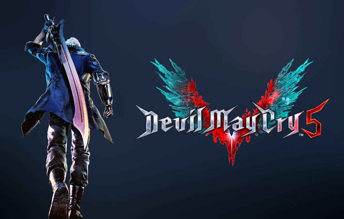 Photo wallpaper weapons, sword, guy, Devil May Cry 5
