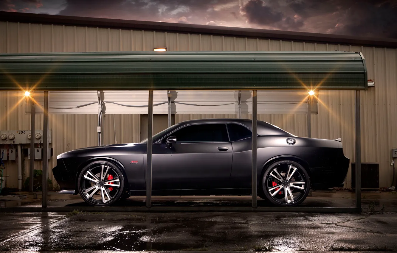 Photo wallpaper The sky, Clouds, Auto, Night, Tuning, Machine, Dodge, Challenger