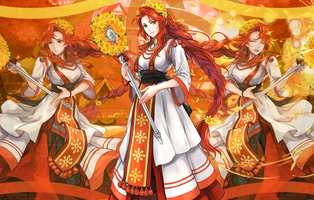 Photo wallpaper girl, red, Fire Emblem