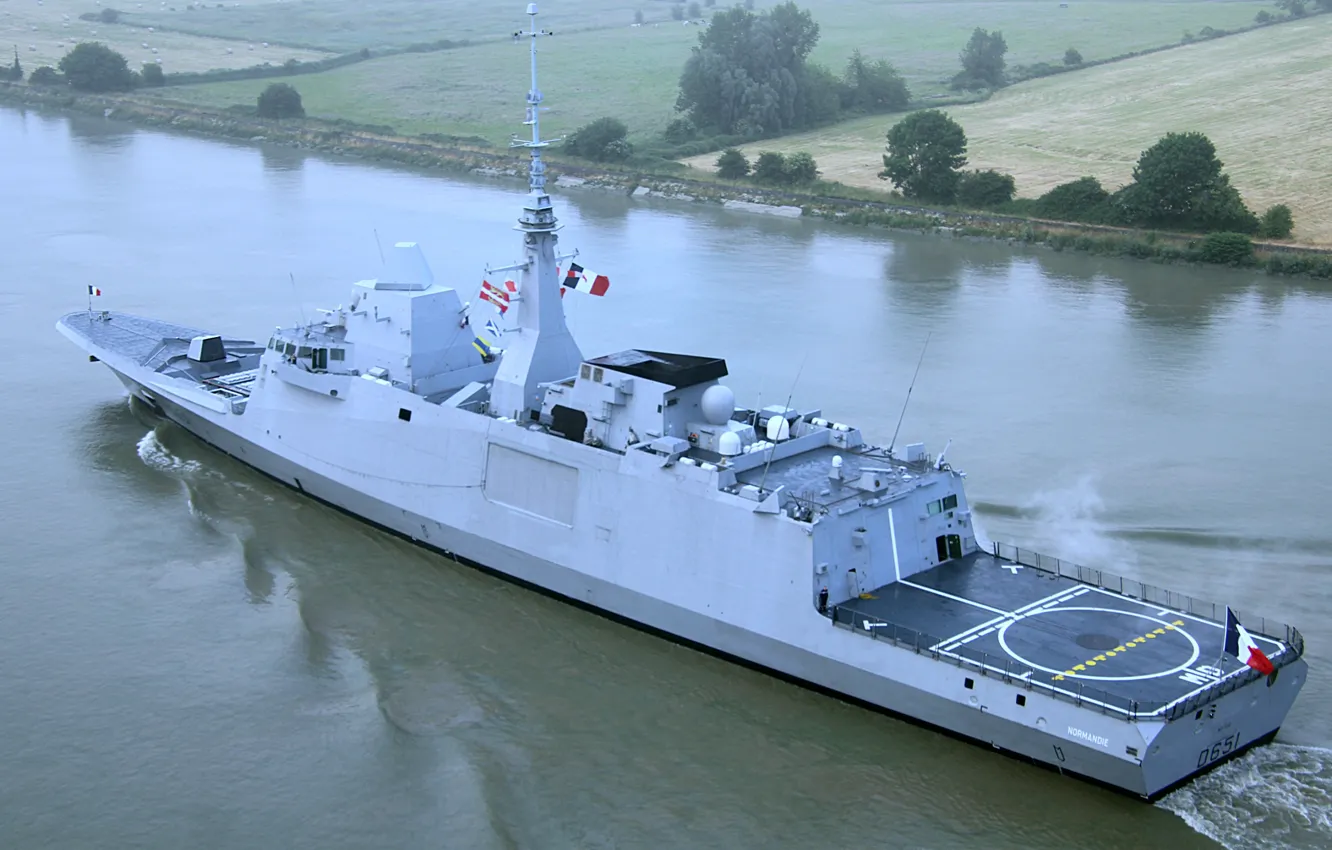 Photo wallpaper frigate, normandie, French Navy, D 651