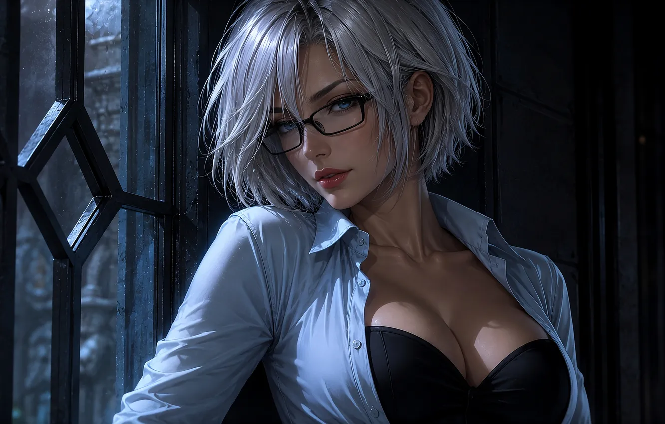Photo wallpaper windows, glasses, look