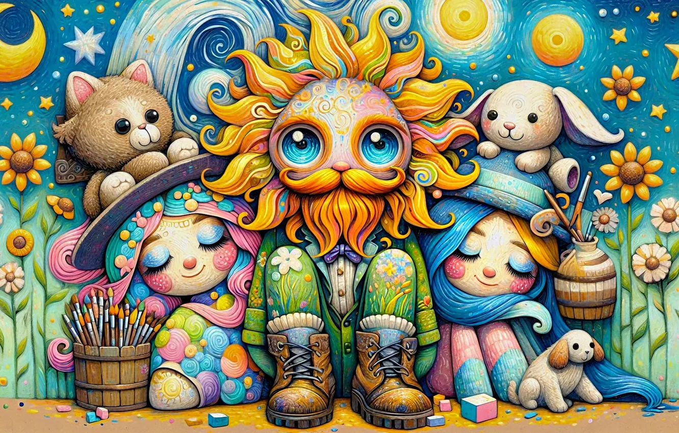 Photo wallpaper the sky, look, the sun, cat, shoes, girl, blue eyes, sitting