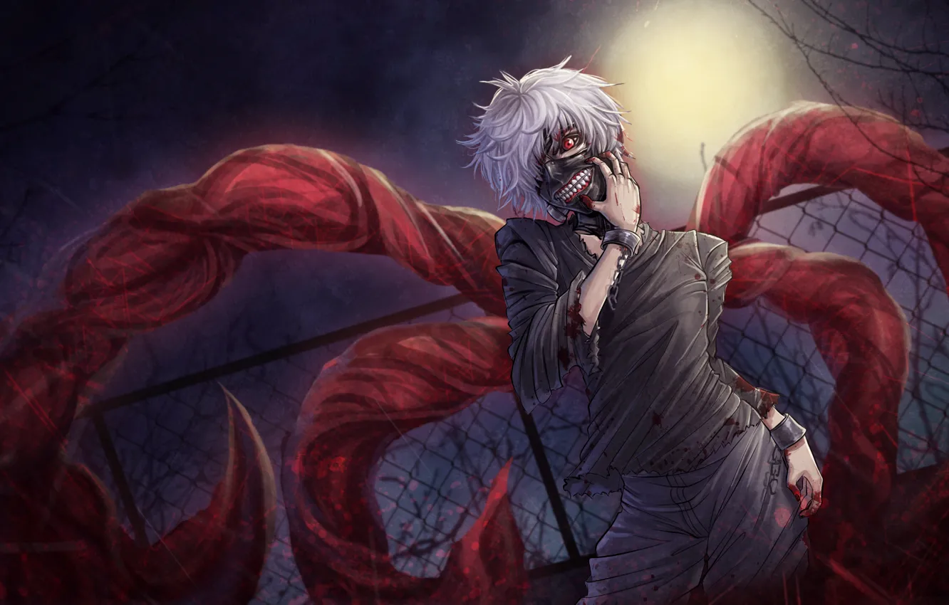 Photo wallpaper blood, guy, anime, Tokyo Ghoul, Ken Kanek